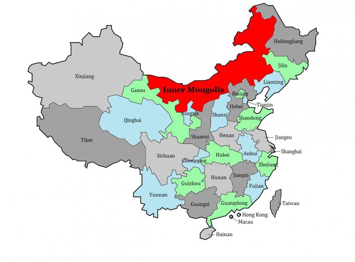 kaart van Mongolië streek