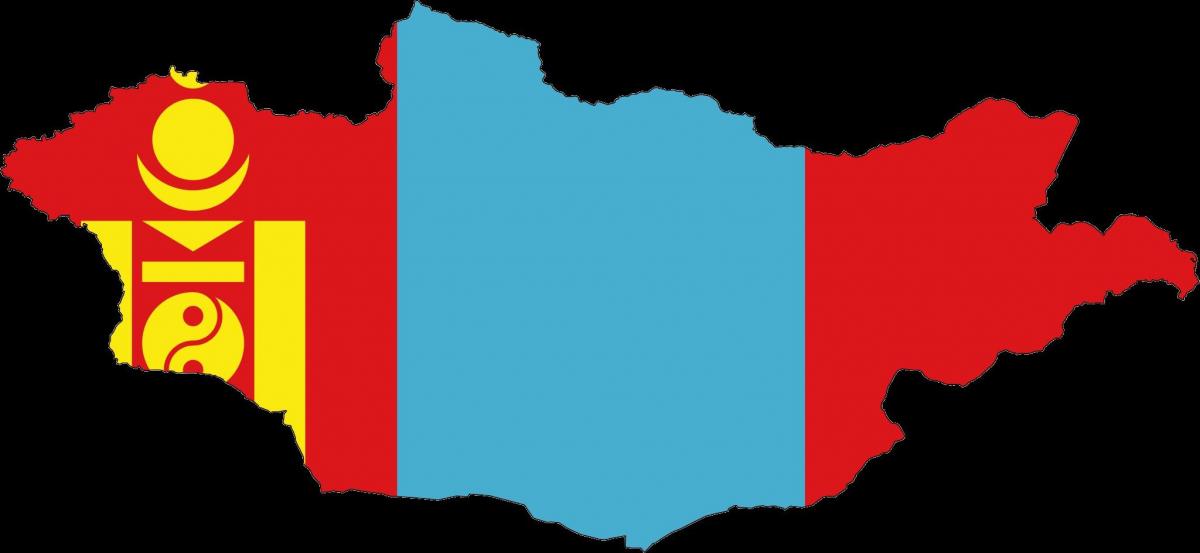 kaart van Mongolië vlag