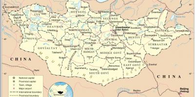 Mongolië land kaart