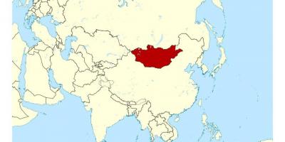 Ligging van die Mongolië in'n wêreld kaart