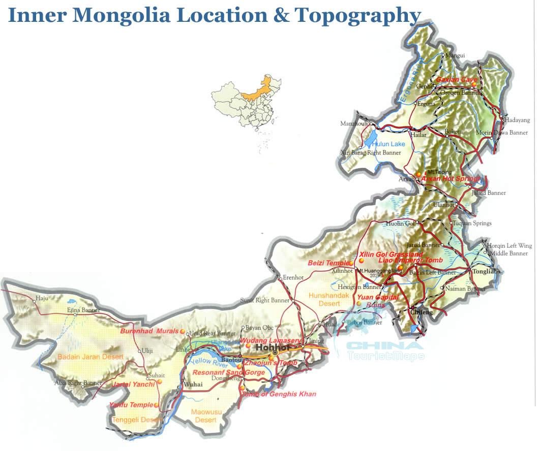 die buitenste Mongolië kaart