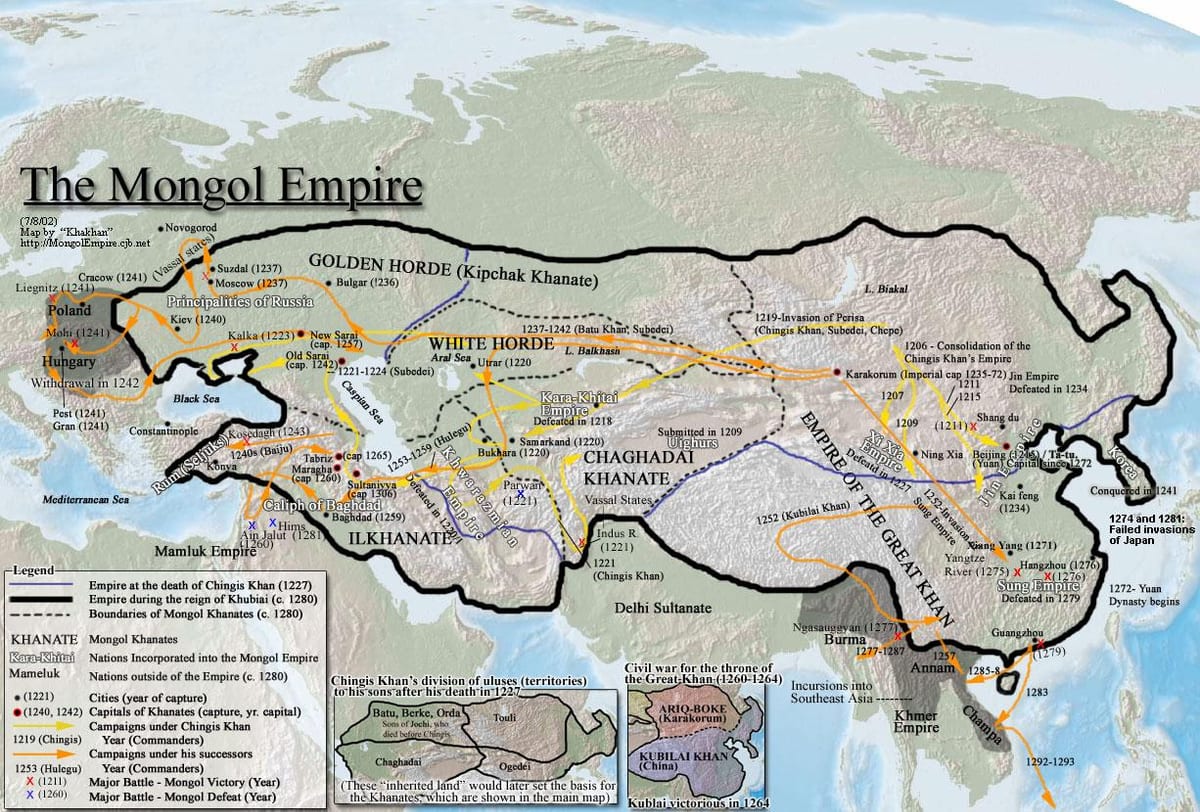 Mongoolse geskiedenis kaart