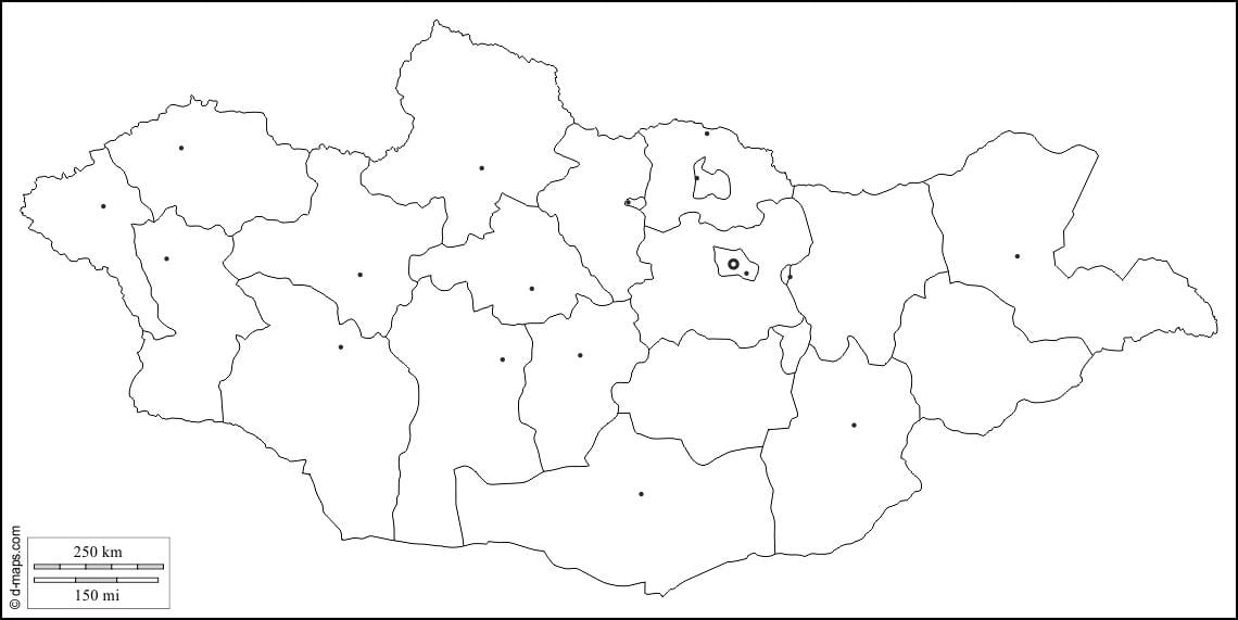 leë kaart van Mongolië
