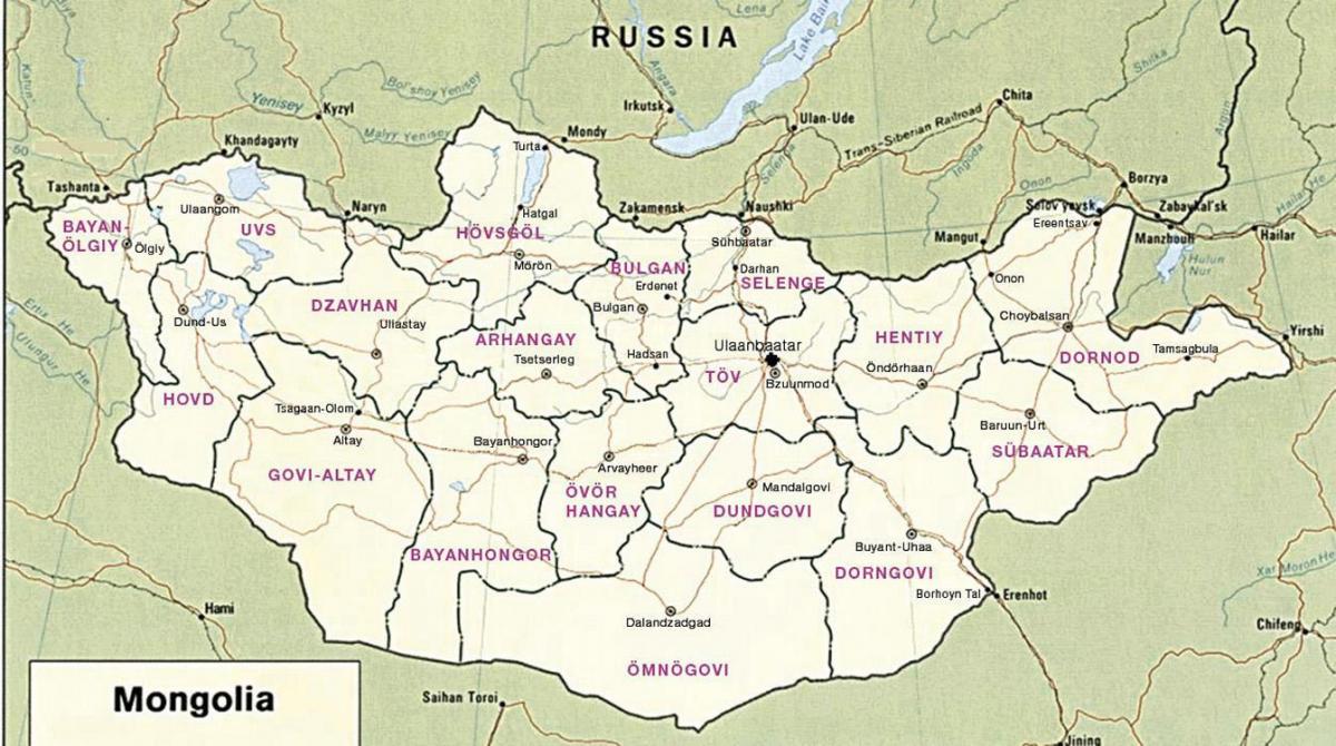 kaart van die mongoolse steppe