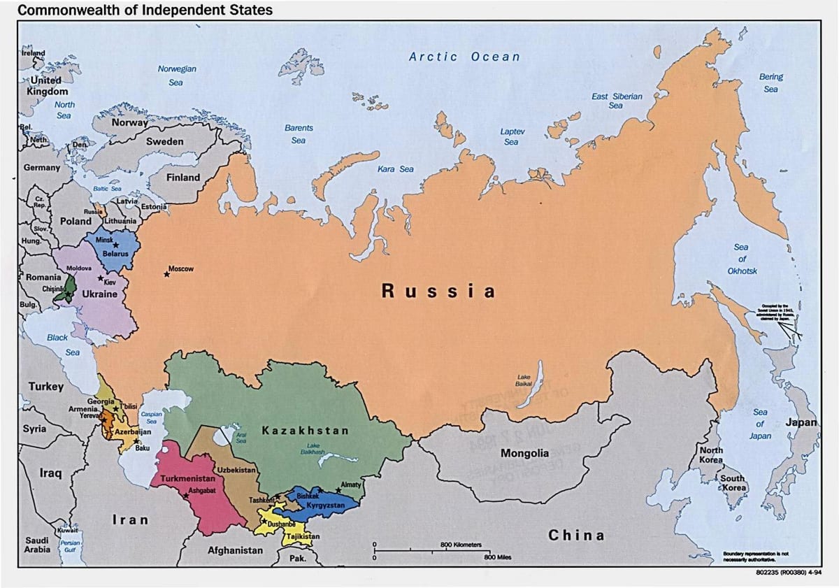 kaart van rusland Mongolië