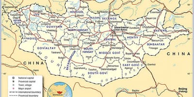 Mongolië toerisme-map
