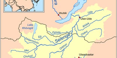 Kaart van Mongolië rivier