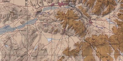 Kaart van Mongolië topografiese