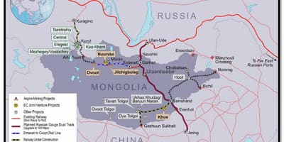 Mongoolse spoorweg-kaart